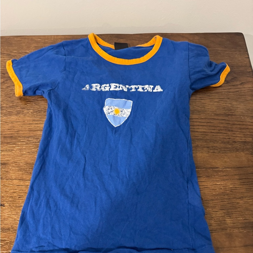 Urban Outfitters Blue Tee with Orange Trim